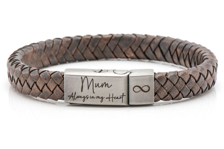 Vintage Grey Leather Ashes Bracelet with Urn Clasp, photo 8 of 16