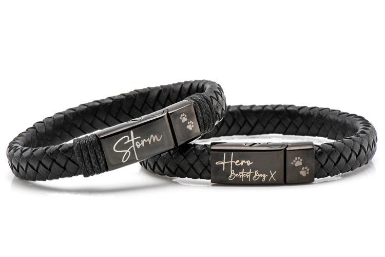 Black Braided Leather Ashes Bracelet with Urn Clasp