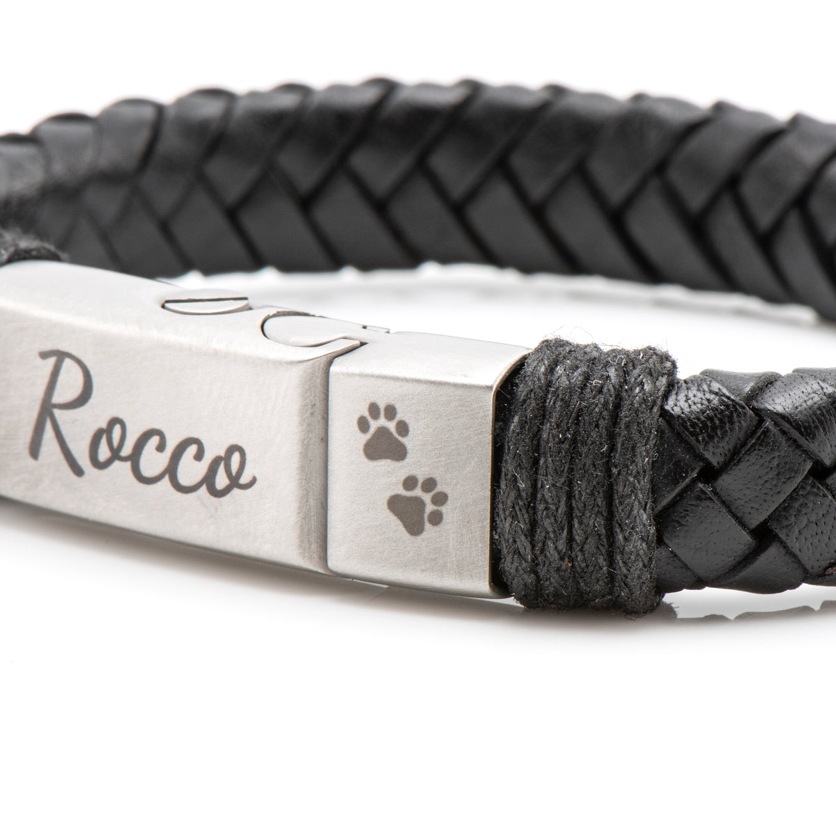 Black Braided Leather Ashes Bracelet with Urn Clasp, photo 13 of 15
