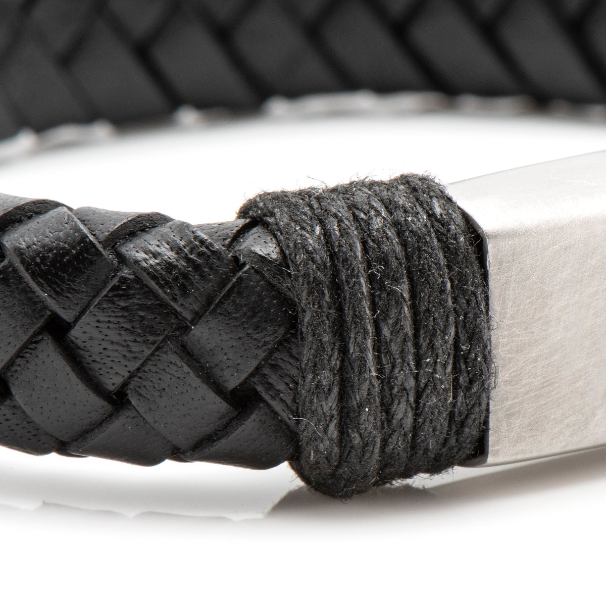 Black Braided Leather Ashes Bracelet with Urn Clasp, photo 7 of 15