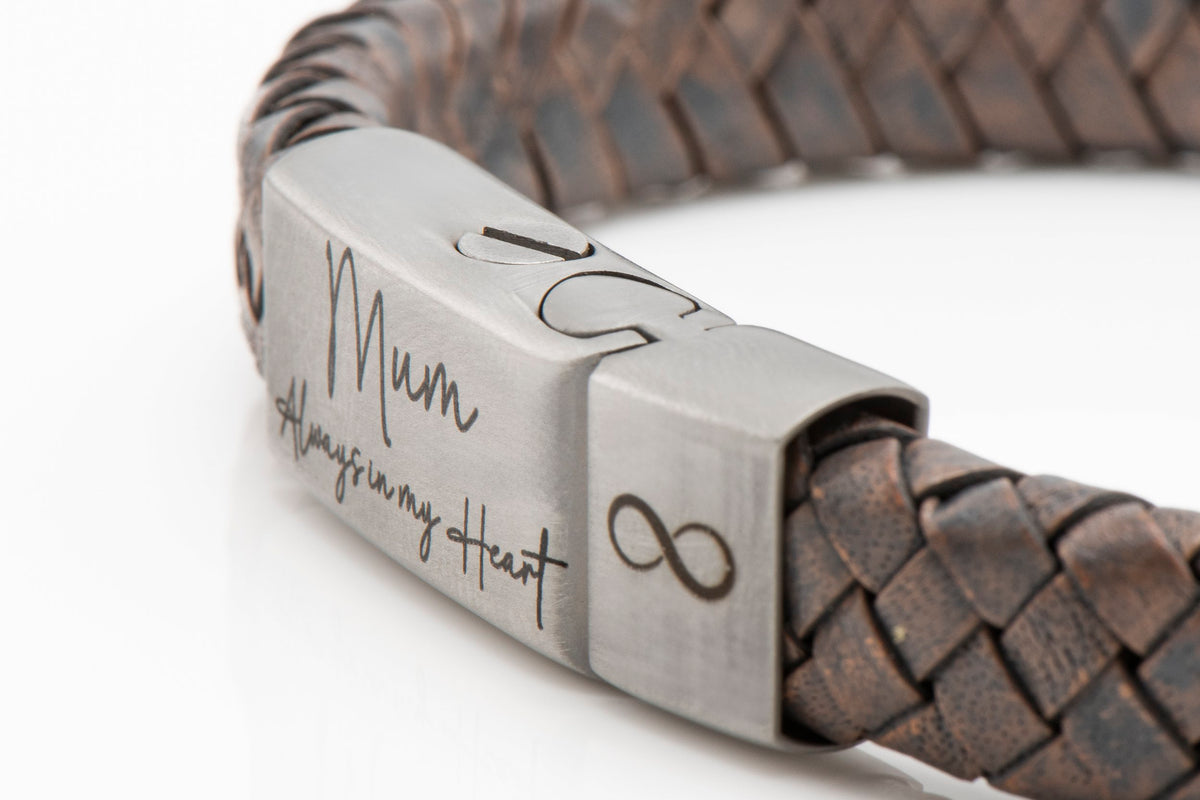 Vintage Grey Leather Ashes Bracelet with Urn Clasp, photo 11 of 16