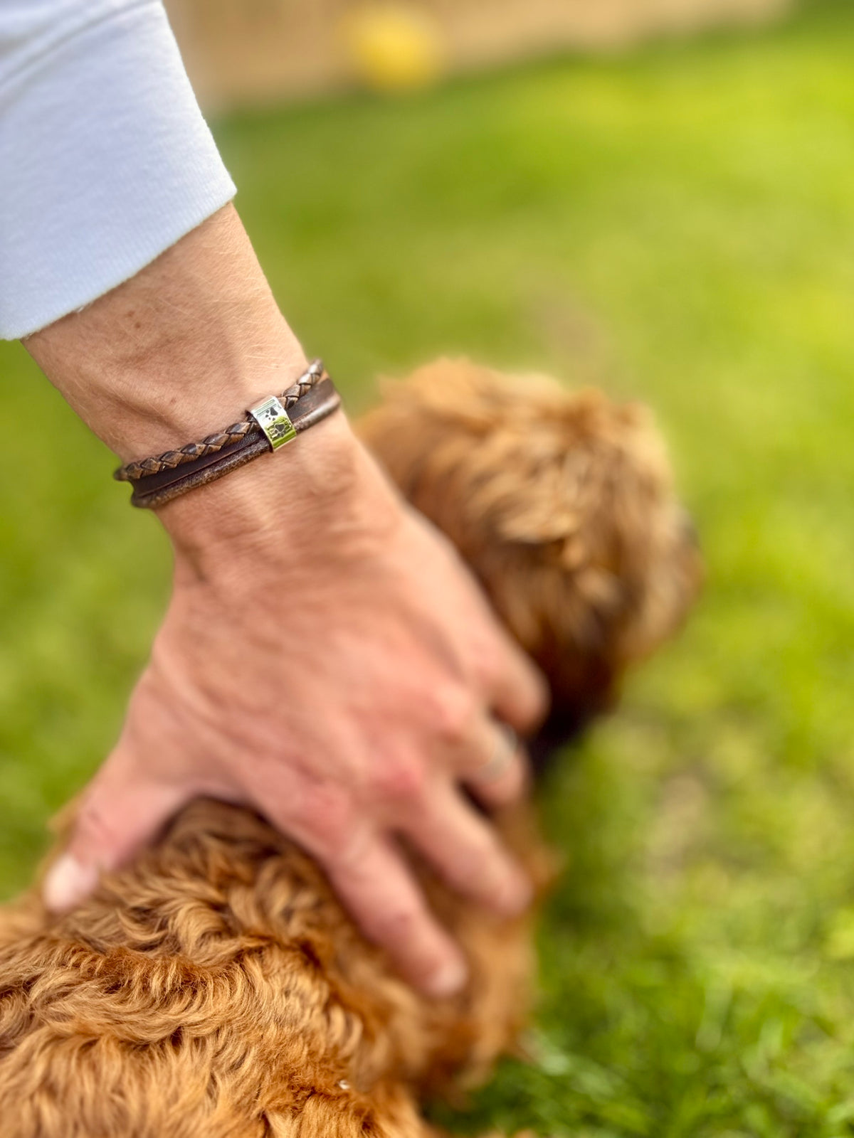 Men's Brown Leather Wrap Ashes Bracelet, Personalised Urn Clasp, photo 8 of 15