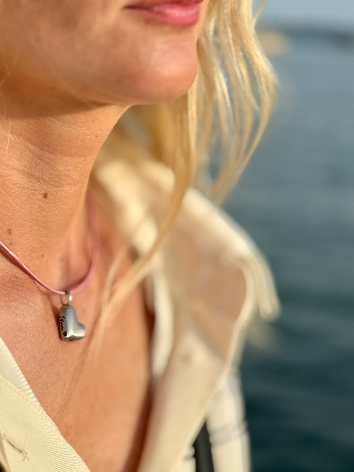 Personalised Heart Ashes Necklace, Leather Urn Necklace, photo 4 of 13