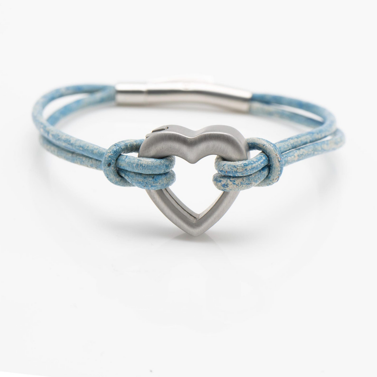 Pet Memorial Ashes Bracelet, Blue Heart Leather, photo 2 of 10