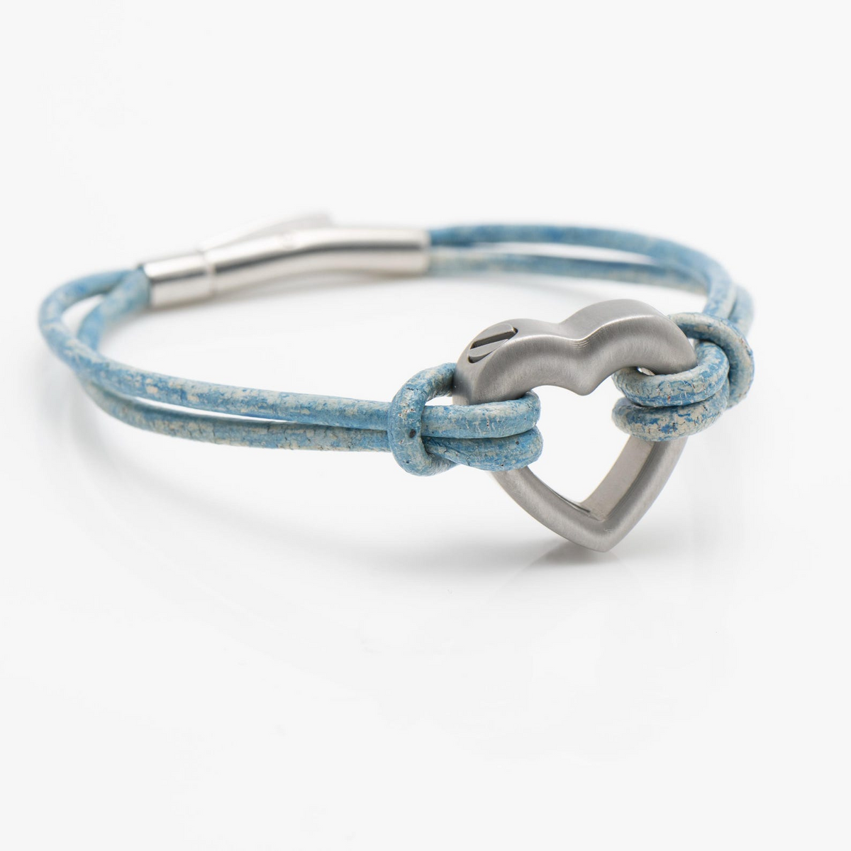 Pet Memorial Ashes Bracelet, Blue Heart Leather, photo 5 of 10