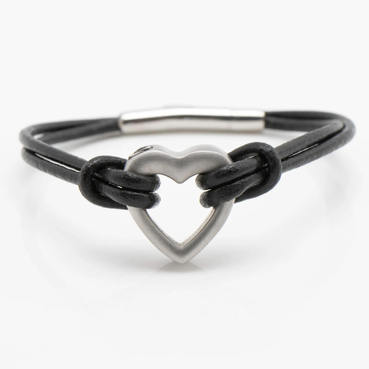 Pet Memorial Ashes Bracelet, Black Heart Leather, photo 2 of 12