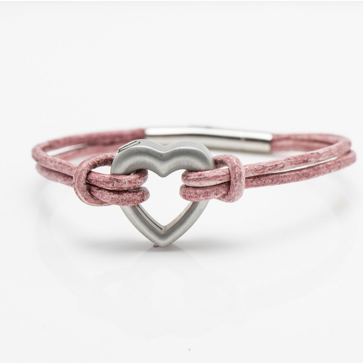 Pet Memorial Ashes Bracelet, Bordeaux Red Heart Leather