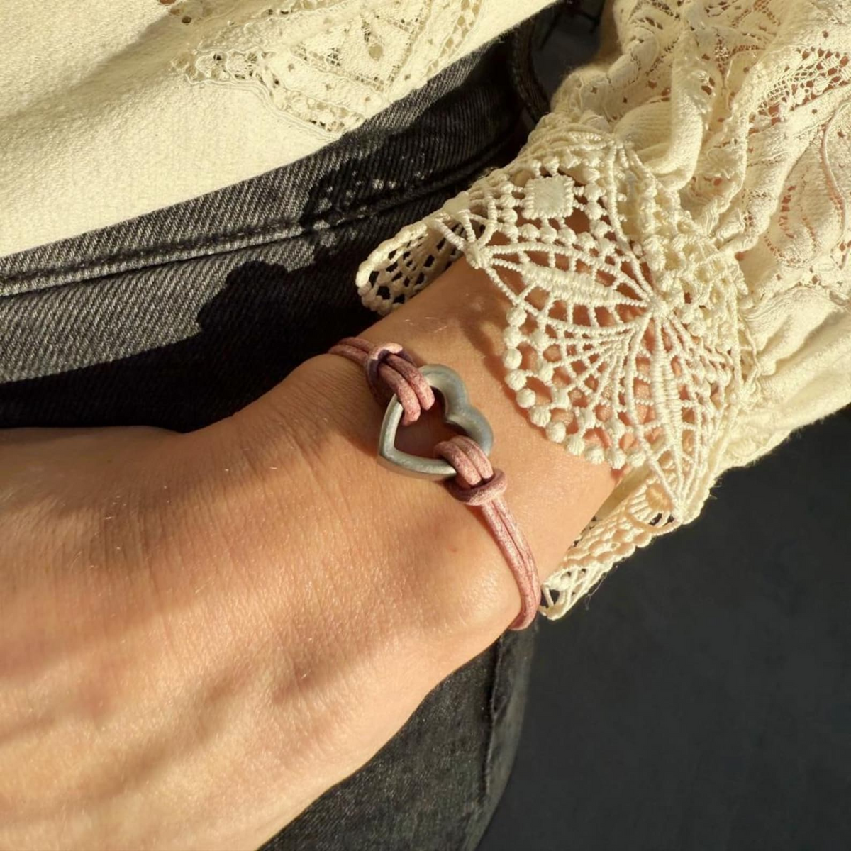 Pet Memorial Ashes Bracelet, Bordeaux Red Heart Leather, photo 5 of 13