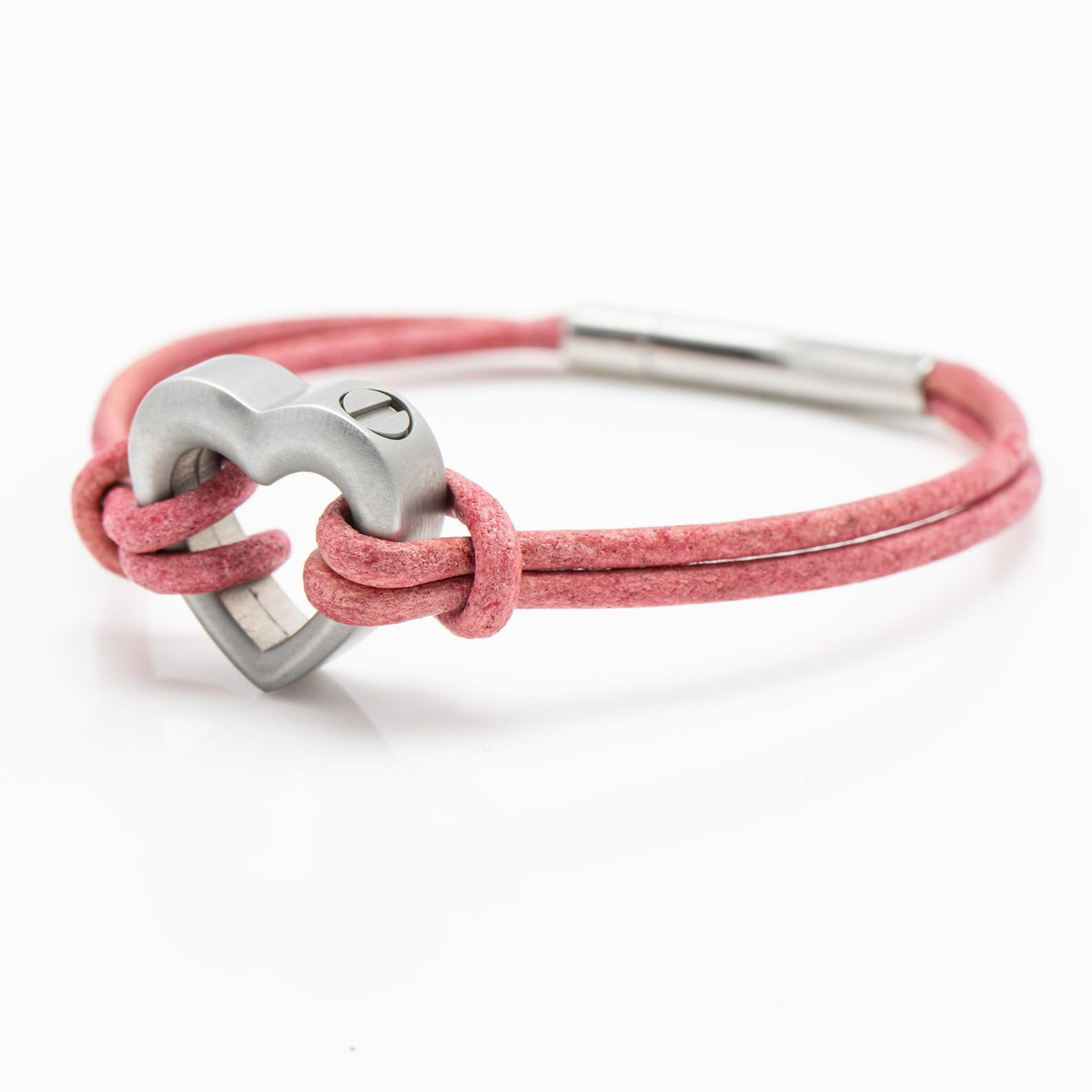 Pet Memorial Ashes Bracelet, Vintage Pink Heart Leather, photo 4 of 10