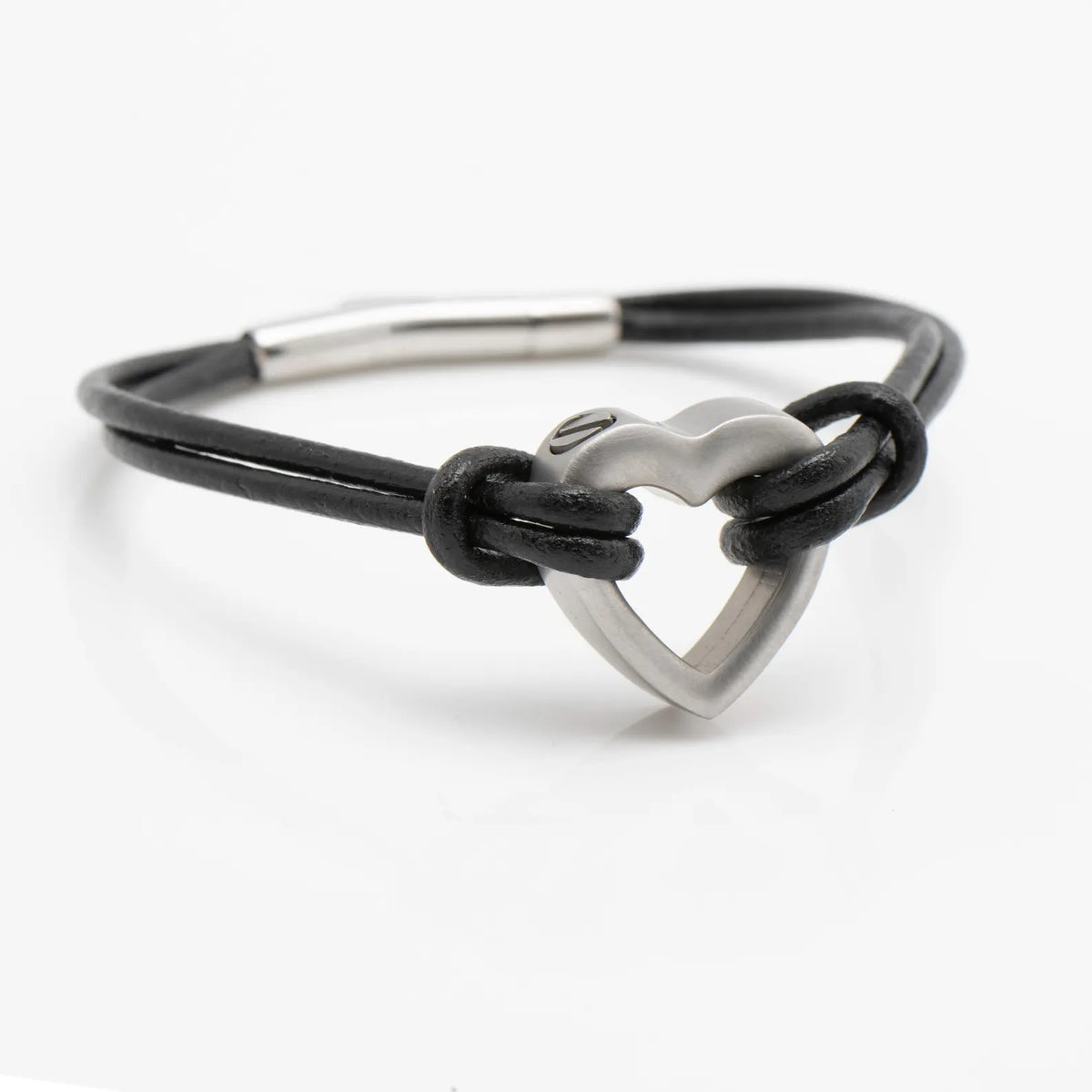 Pet Memorial Ashes Bracelet, Black Heart Leather, photo 3 of 12