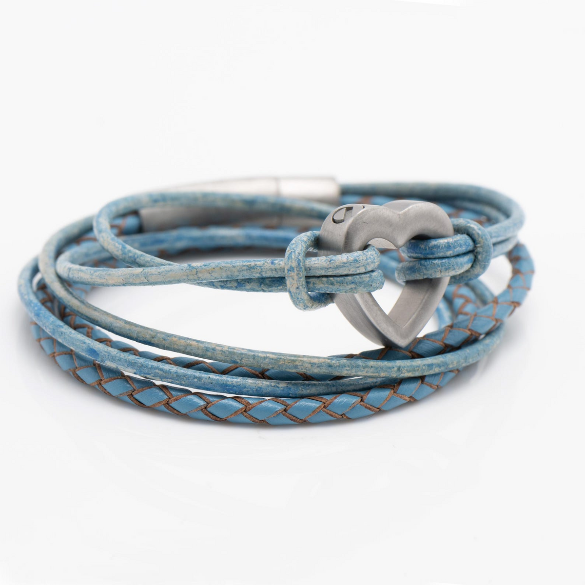 Pet Memorial Ashes Bracelet, Blue Braided Heart, photo 4 of 14