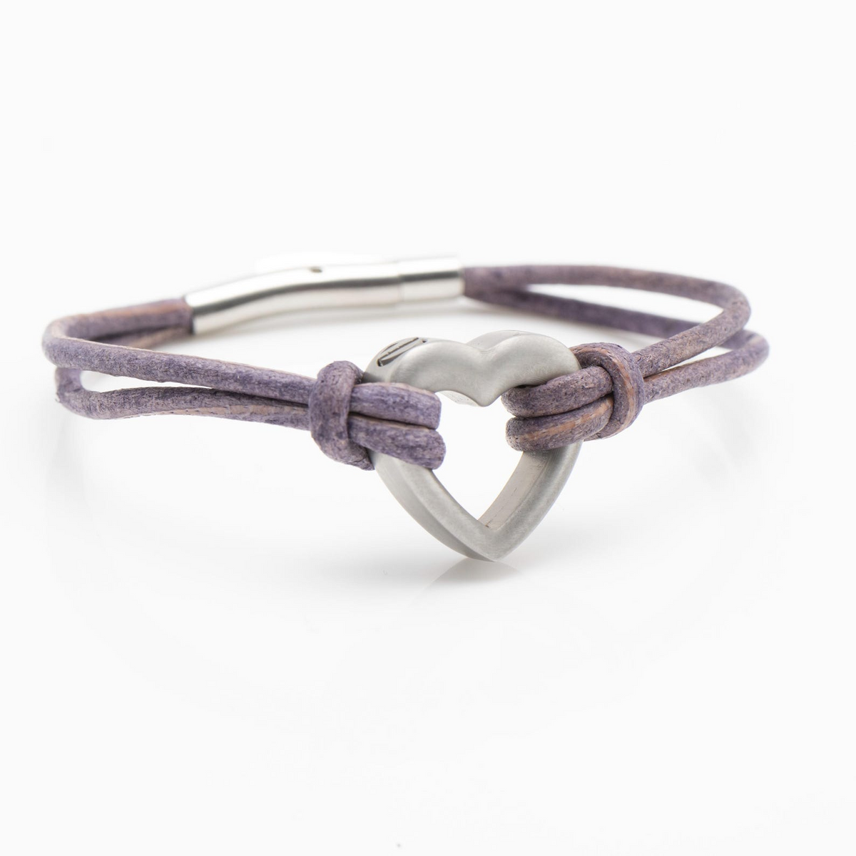 Pet Memorial Ashes Bracelet, Purple Heart Leather, photo 4 of 15