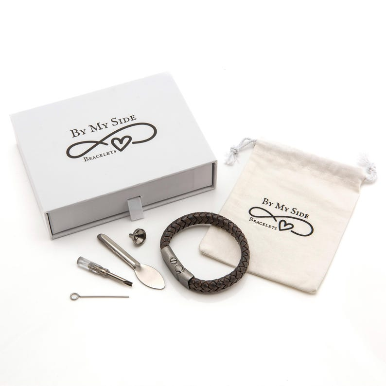 Metallic Pink Heart Bracelet - Custom Pet Memorial Ashes Urn Jewellery - Sympathy Gift (Copy)