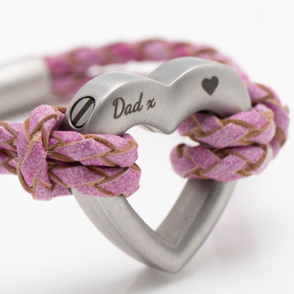 Pink Heart Urn Bracelet for Ashes