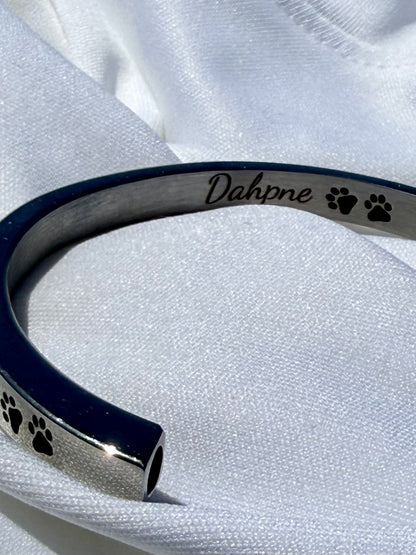 Personalised Memorial Ashes Bangle – Stainless Steel Keepsake Bracelet