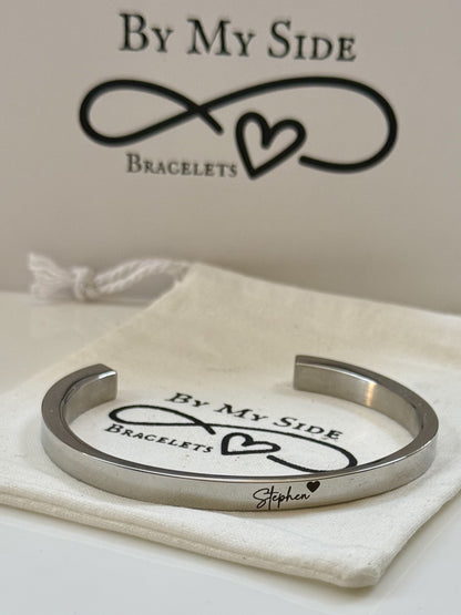 Personalised Memorial Ashes Bangle – Stainless Steel Keepsake Bracelet