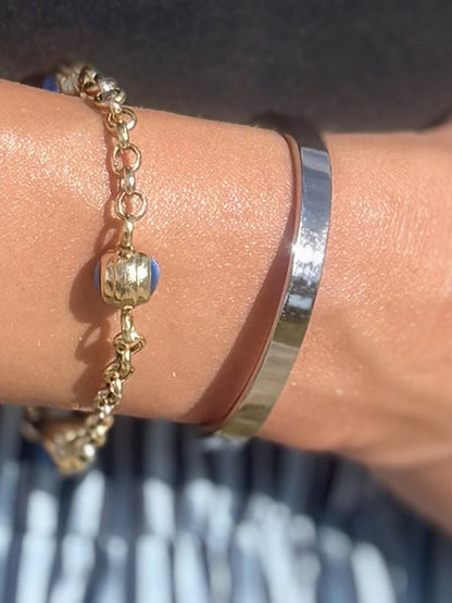 Personalised Memorial Ashes Bangle – Stainless Steel Keepsake Bracelet
