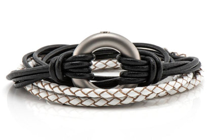 Black and White Braided  Urn Bracelet