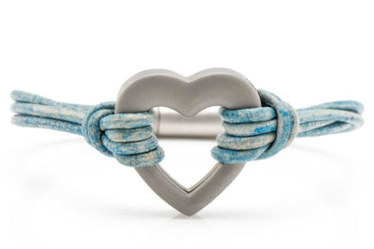 Blue Heart Urn Bracelet for Ashes