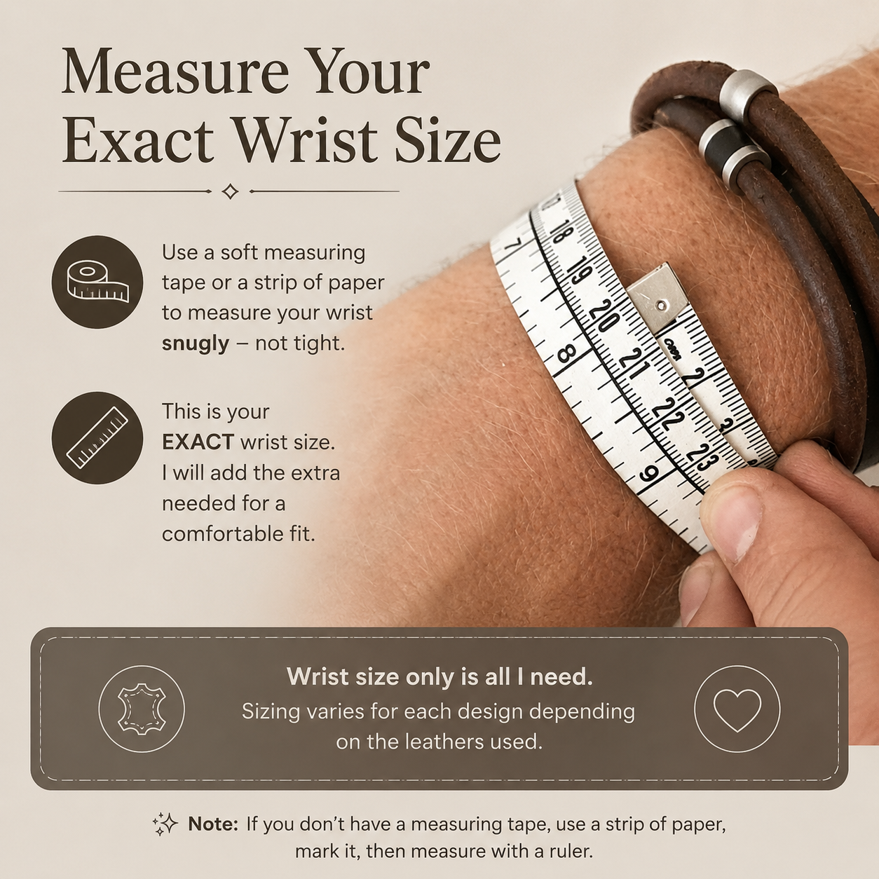 Distressed Brown Leather Urn Bracelet for Ashes