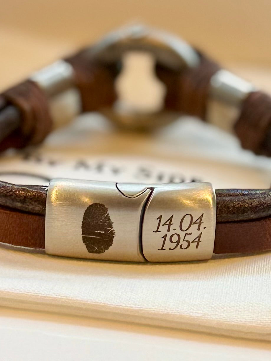 Brown Braided leather Urn Bracelet for Ashes