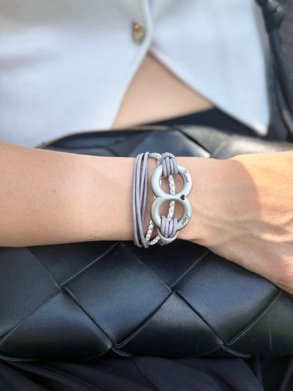 Taupe and White Doubled Urn Bracelet for Ashes