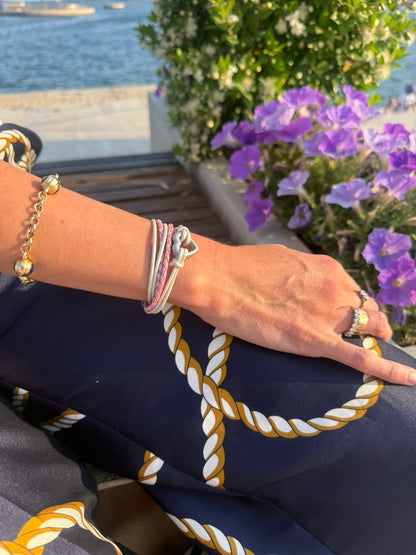 Pink & Silver Personalised Pet Memorial Wrap Bracelet - Cremation Ash Urn Jewellery for Sympathy and Remembrance
