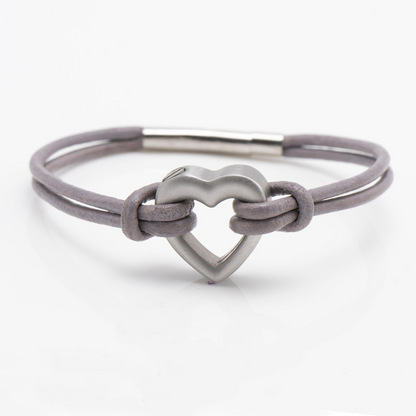 Taupe Heart Memorial Bracelet: Personalised Pet Ashes Urn Jewellery