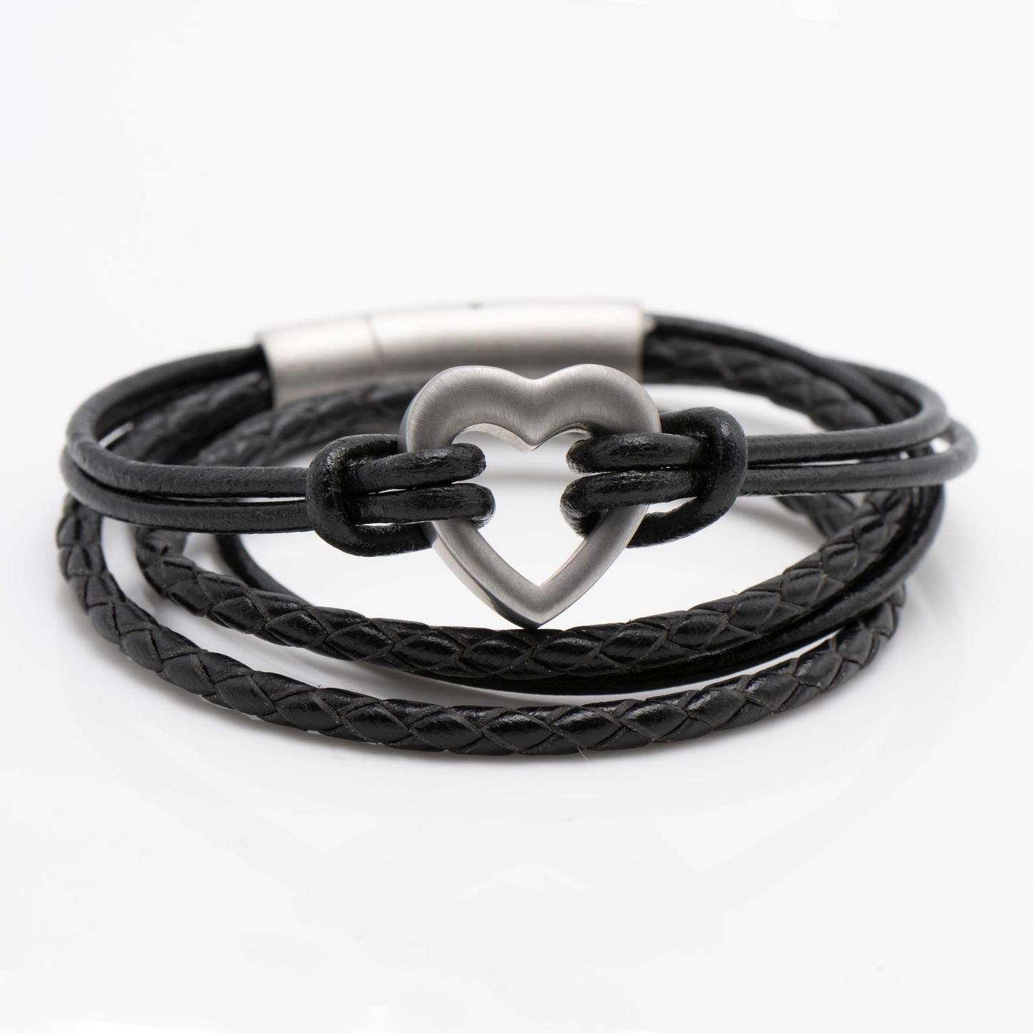 Black Custom Pet Memorial Heart Wrap Bracelet: Ashes Urn Jewellery, Sympathy Gift for Pet Loss