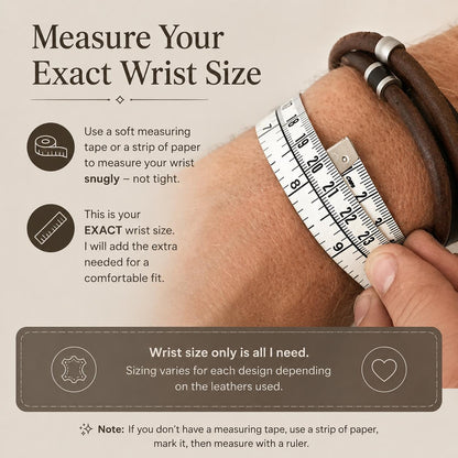 Men's Round Brown Leather Ashes Bracelet with Urn Clasp, photo 10