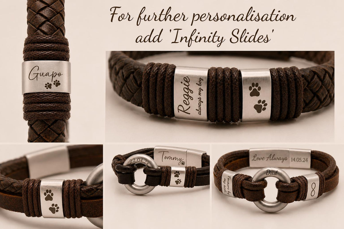 Men's Round Brown Leather Ashes Bracelet with Urn Clasp, photo 13