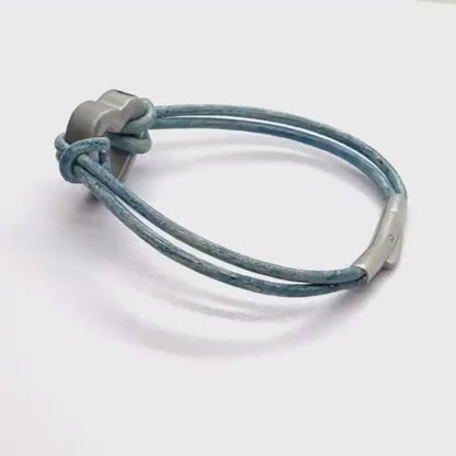 Personalised Blue Heart Bracelet: Pet Memorial Urn Jewellery for Ashes - Sympathy Gift for Loss