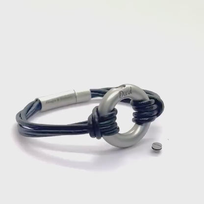 Black Round Urn Bracelet for Ashes