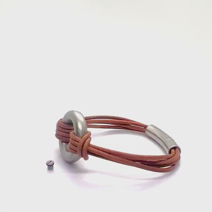 Brown Round Urn Bracelet for Ashes