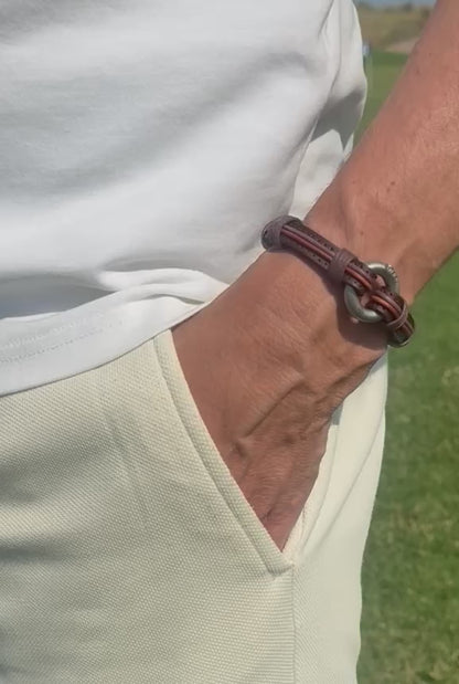 Distressed Brown Leather Urn Bracelet for Ashes