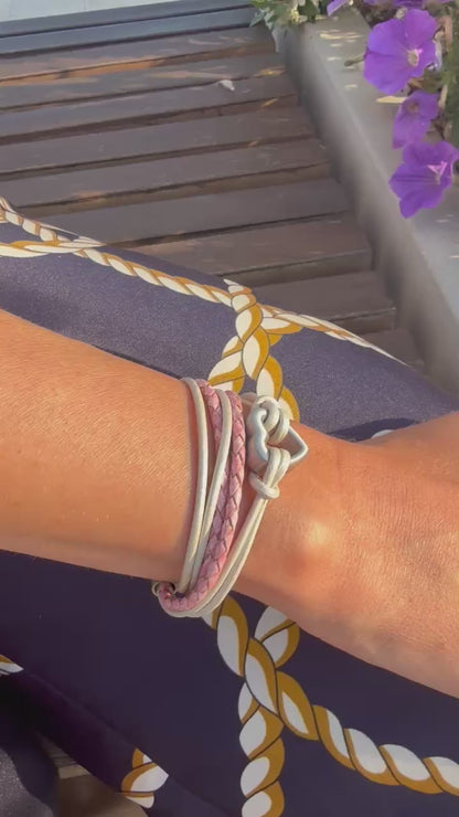 Personalised Silver & Black Heart Wrap Bracelet: Pet Memorial Ashes Urn Jewellery Sympathy Gift