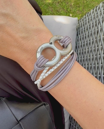 Taupe and White Doubled Urn Bracelet for Ashes