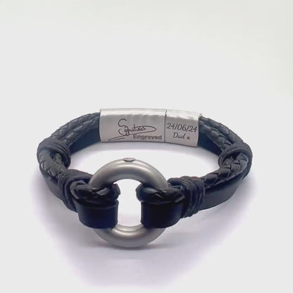 Black Braided Urn Bracelet for Ashes