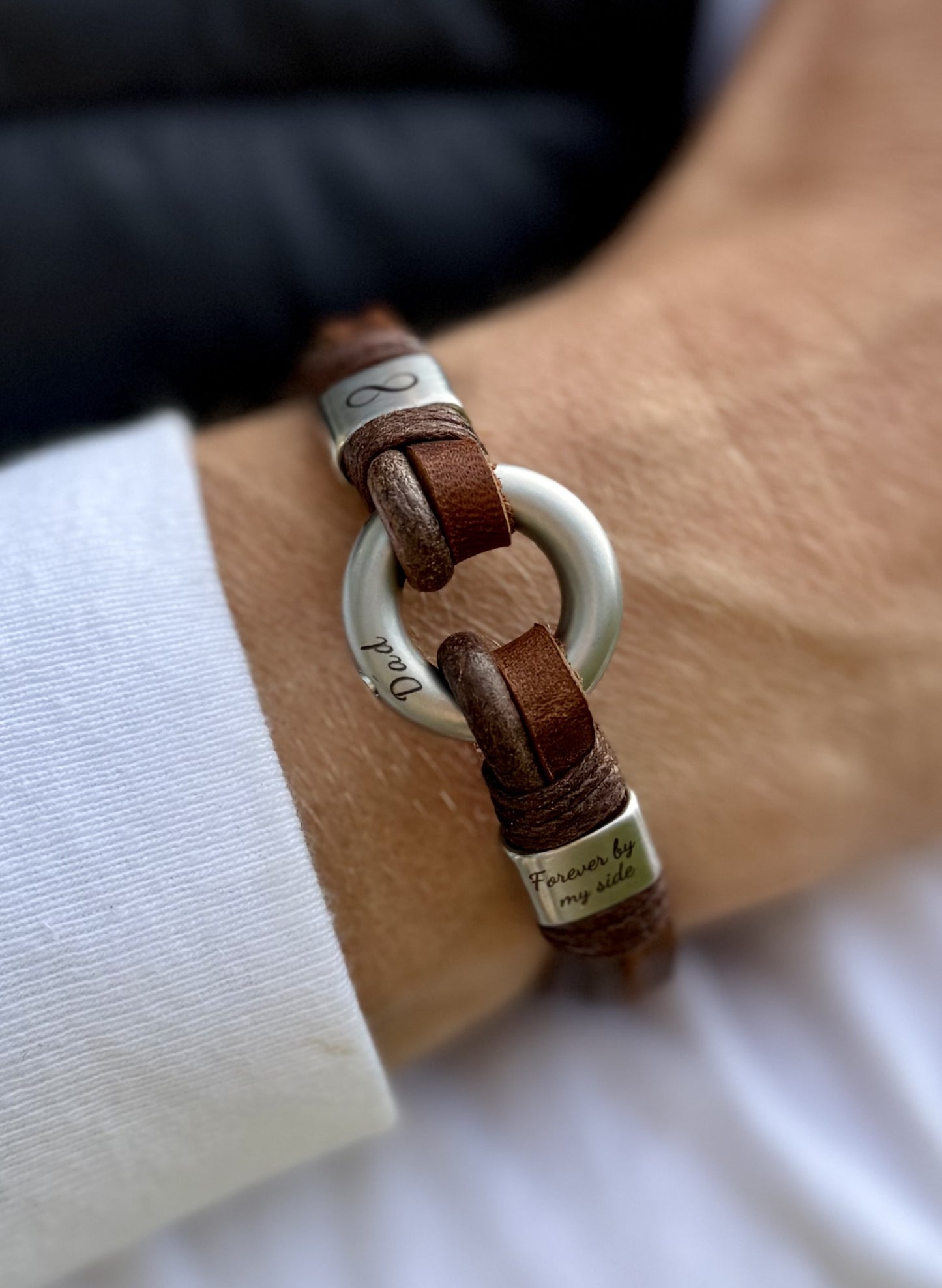 Brown Leather Urn Bracelet for Ashes