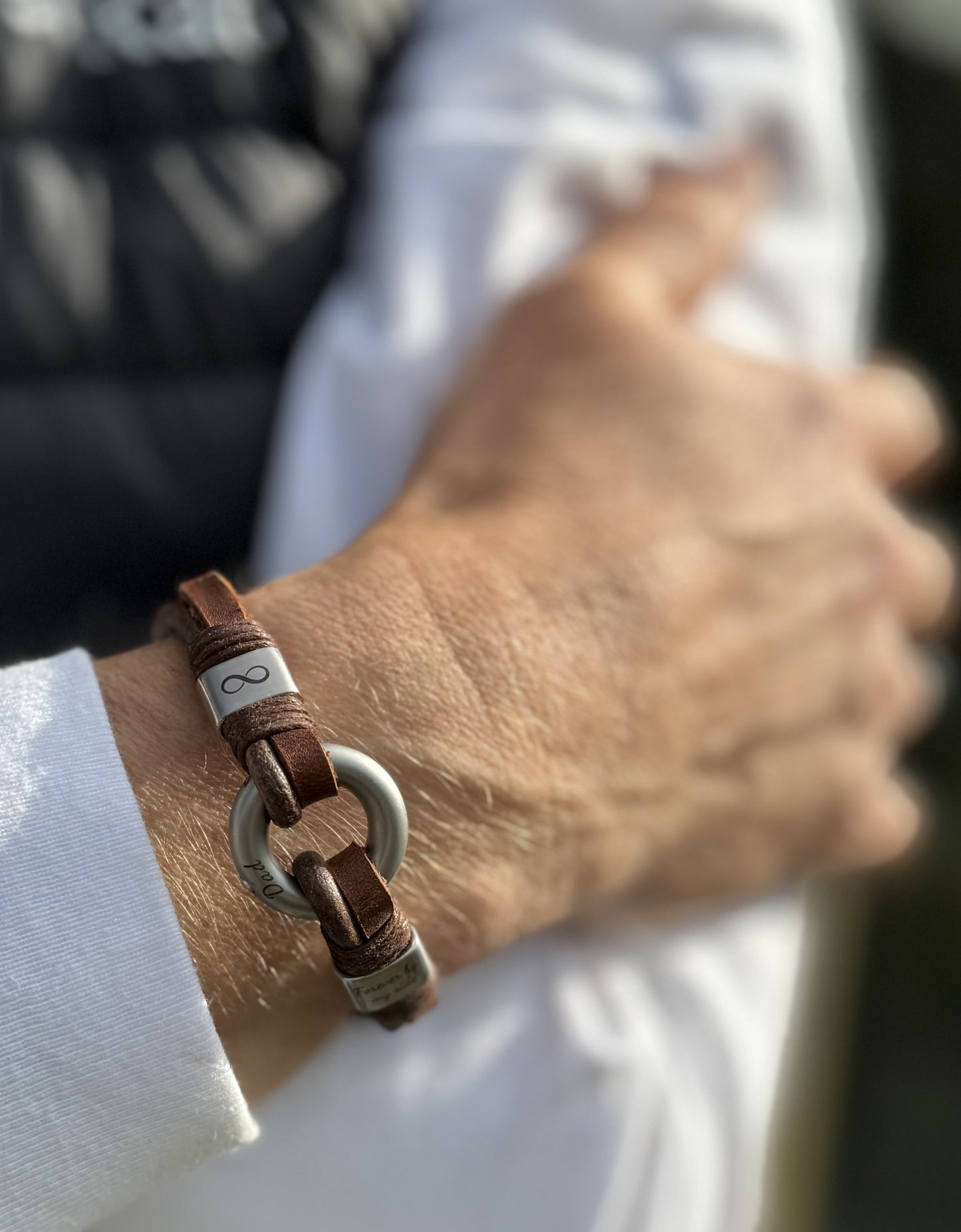 Brown Leather Urn Bracelet for Ashes