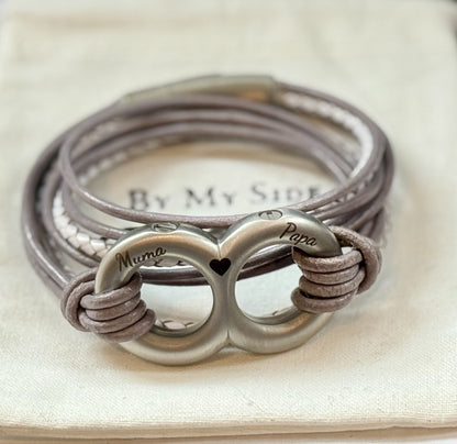 Taupe and White Doubled Urn Bracelet for Ashes