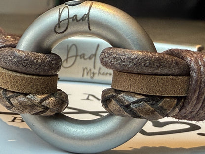 Brown Mixed Leather Urn Bracelet for Ashes